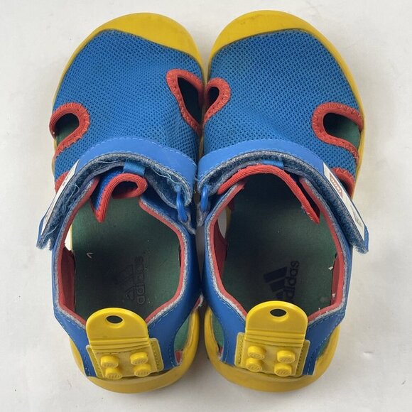 Adidas Terrex LEGO Captain Toey Kids 11K Slip On Hook And Loop Blue Red Yellow - Picture 4 of 7